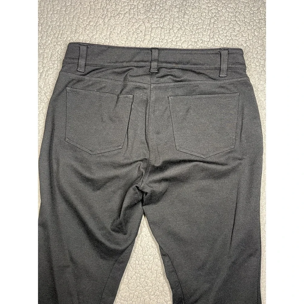 Eileen Fisher Pants Womens PP Black Ponte Skinny Ankle Zip‎ Pockets Stretch